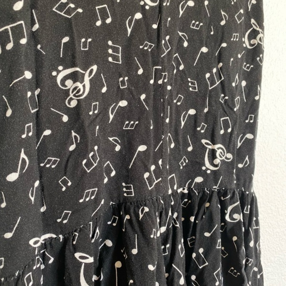 Musical print black mini skater dress - Picture 5 of 5